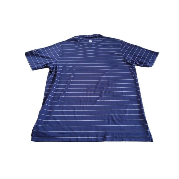 Footjoy Shirt Men Large Blue Golf Polo Stripe Short Sleeve - Picture 8 of 9